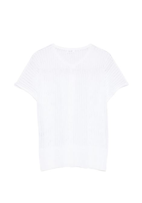 cardigan a coste donna bianco ROBERTO COLLINA | 261FXA3704201